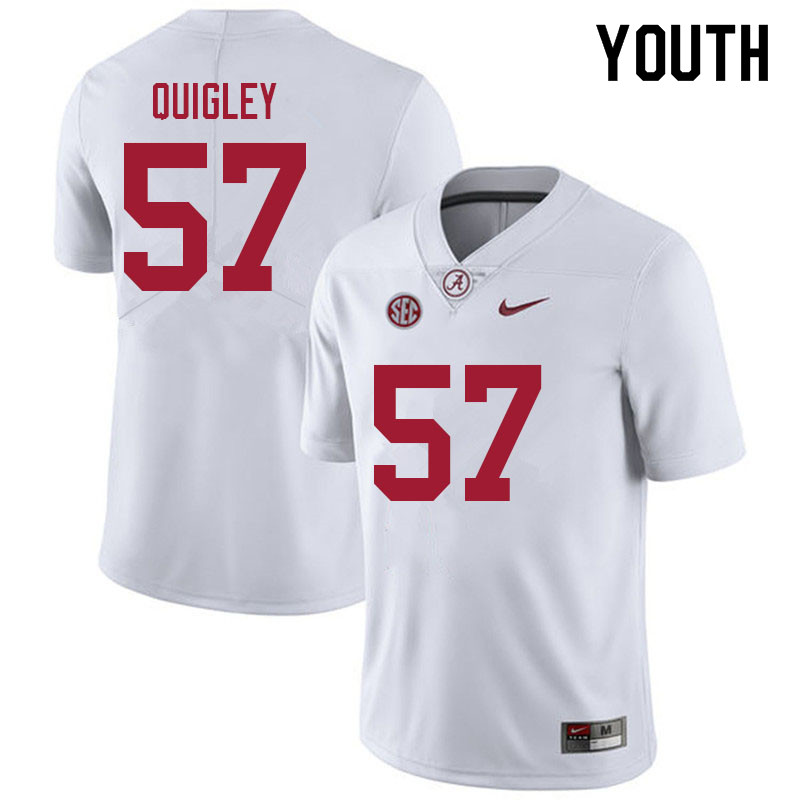 Youth #57 Chase Quigley Alabama Crimson Tide College Football Jerseys Sale-White